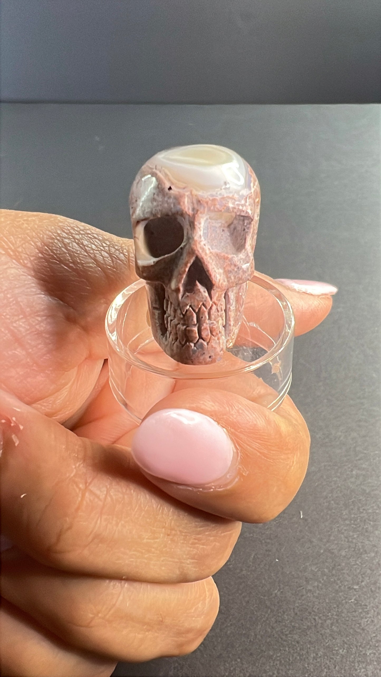 Mexican Cantera Opal Skull “Horchata”