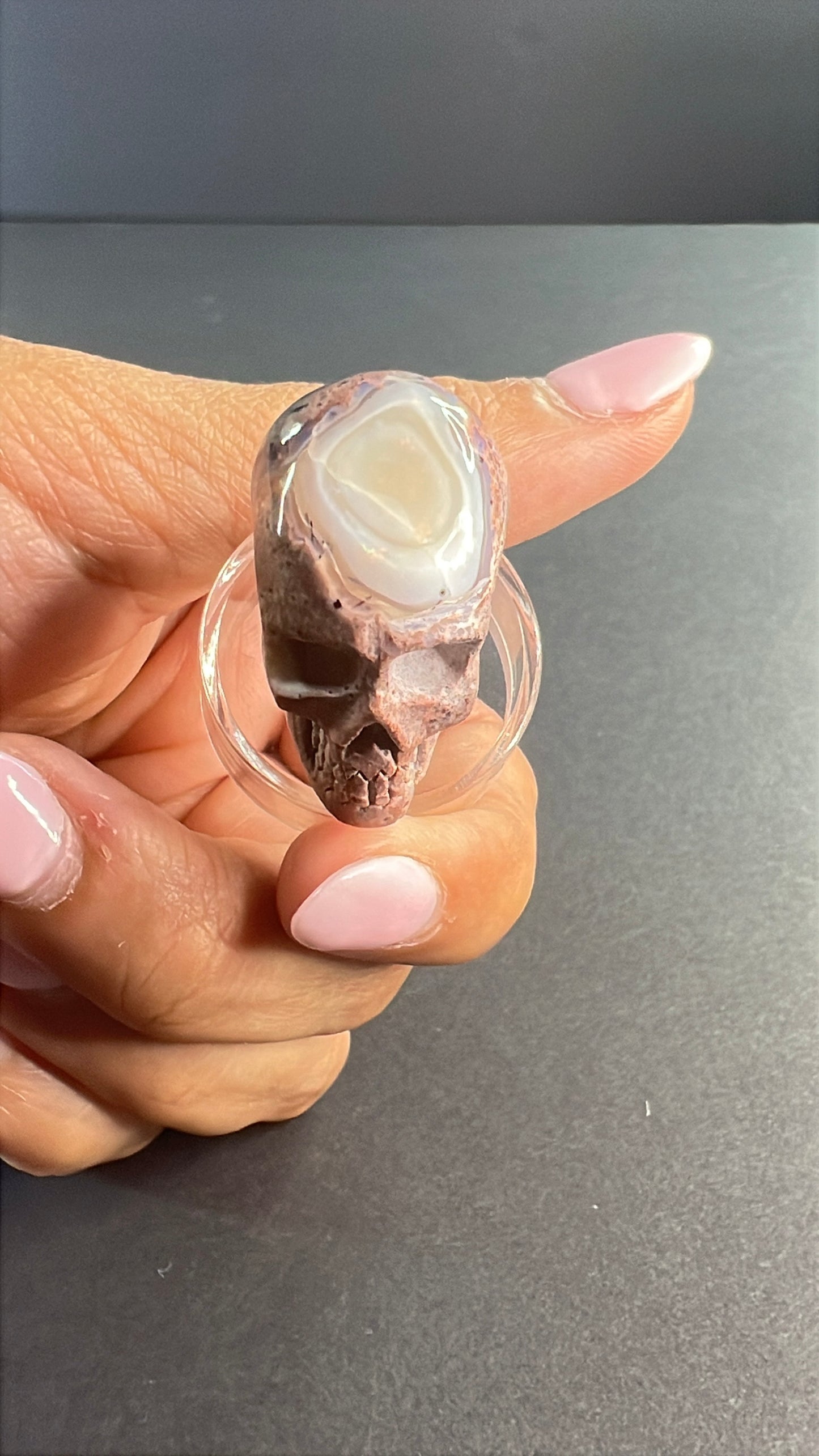 Mexican Cantera Opal Skull “Horchata”