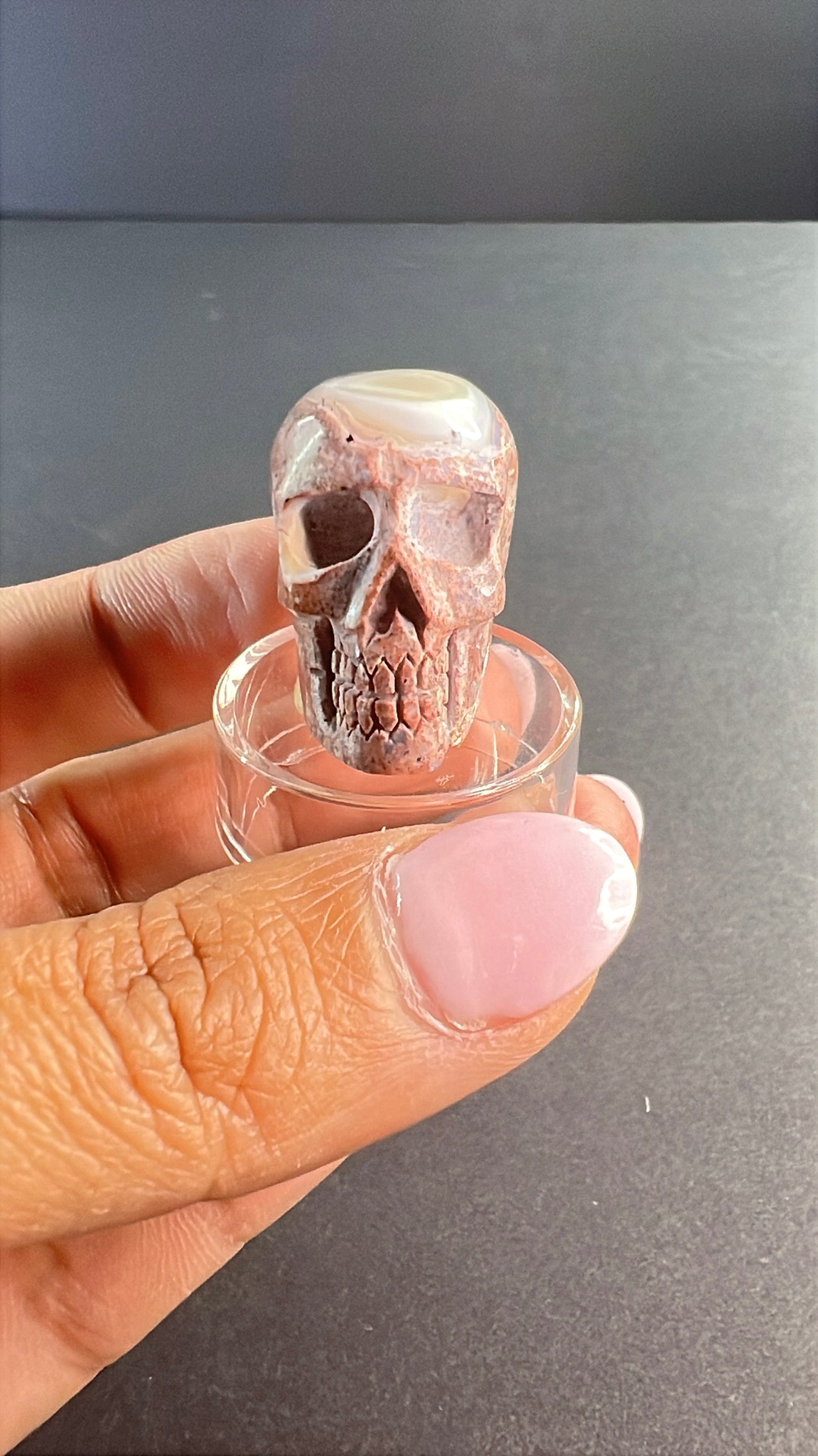 Mexican Cantera Opal Skull “Horchata”