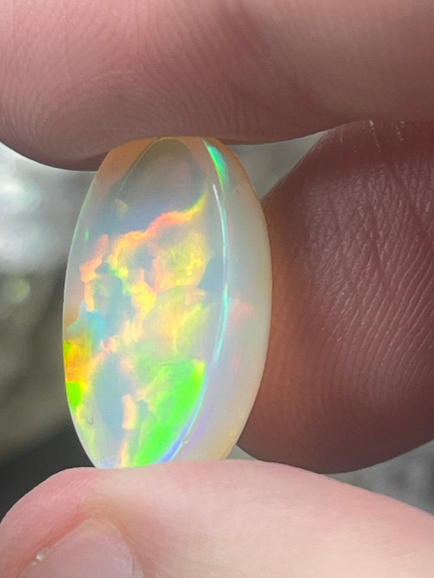 12.63 Ct Natural Oval Honeycomb Ethiopian Cabochon Opal.