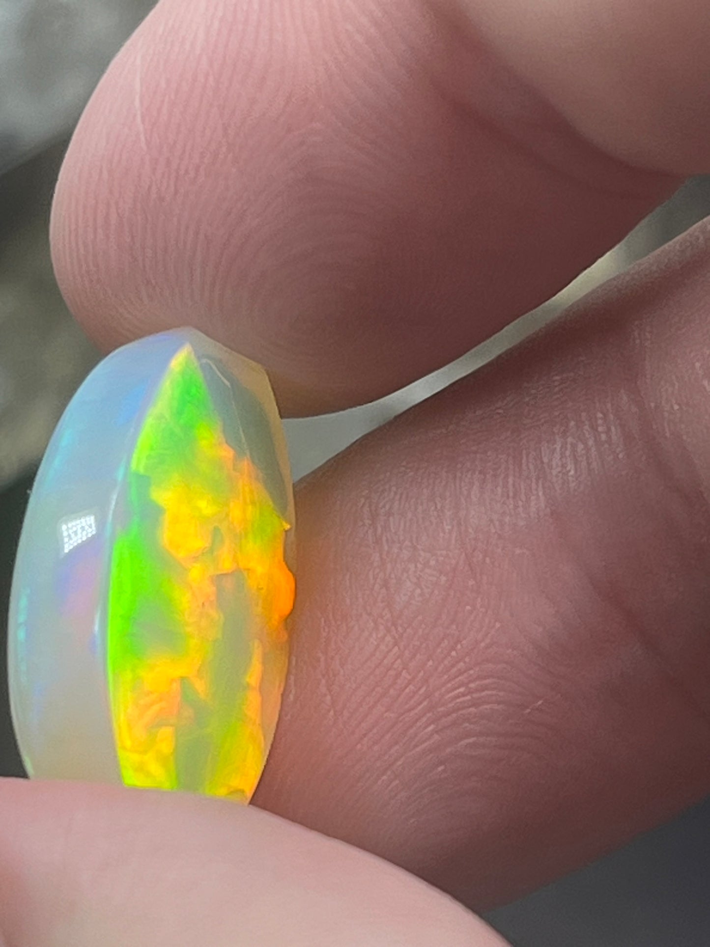 12.63 Ct Natural Oval Honeycomb Ethiopian Cabochon Opal.