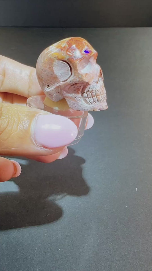 Mexican Cantera Opal Skull “Horchata”