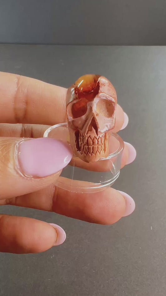 Mexican Cantera Opal Skull “One eye Willie”